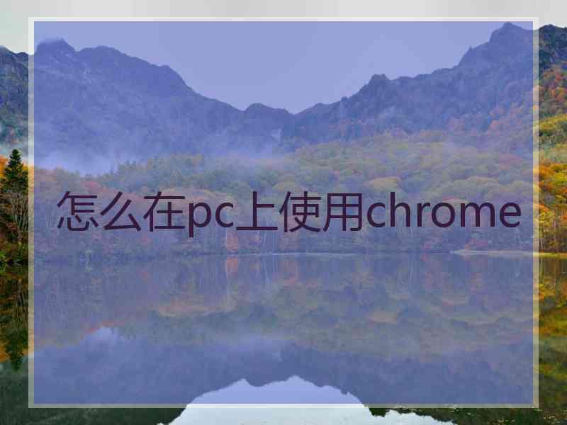 怎么在pc上使用chrome