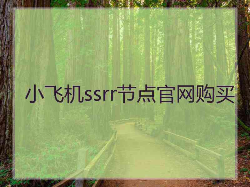 小飞机ssrr节点官网购买